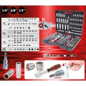 Ks Tools 917.0795 Καστάνια με Καρυδάκια 1\2" & 1\4" & 3\8" 195τμχ