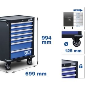 Εργαλειοφόρος τροχήλατος, 7 συρτάρια, 263 εργαλεία, BGS-4207