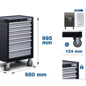 Εργαλειοφόρος τροχήλατος άδειος, 7 συρτάρια, BGS-4235