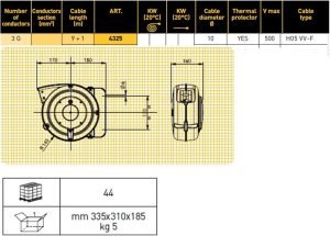 Μπαλαντέζα ρεύματος 15M OMCN-4325/15