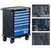 Εργαλειοφόρος τροχήλατος, 7 συρτάρια, 263 εργαλεία σε μαλακές θήκες, BGS-4207
