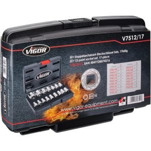 Κασετίνα καρυδάκια πολύγωνα 1/2,¨17 τεμαχίων VIGOR-V7512/17